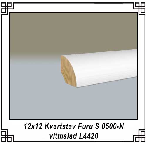 12x12 Kvartstav Furu S 0500-N vitmålad L4420