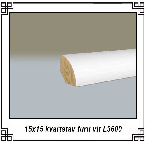 15x15 kvartstav furu vit L3600
