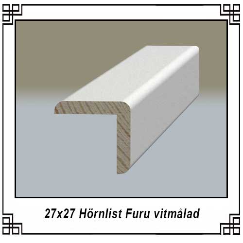 27x27 Hörnlist Furu vitmålad